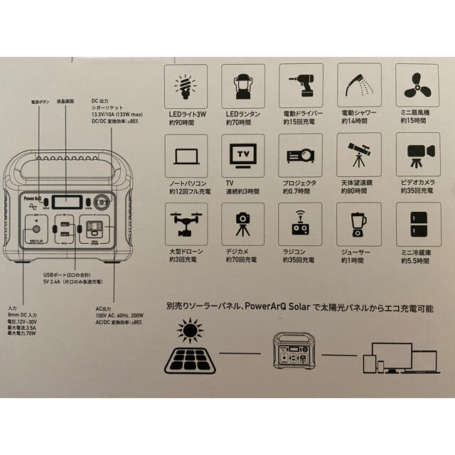 ☆ポータブル電源 Power ArQ mini(パワーアークミニ) ☆ スマホ/家電/カメラのスマートフォン/携帯電話(バッテリー/充電器)の商品写真