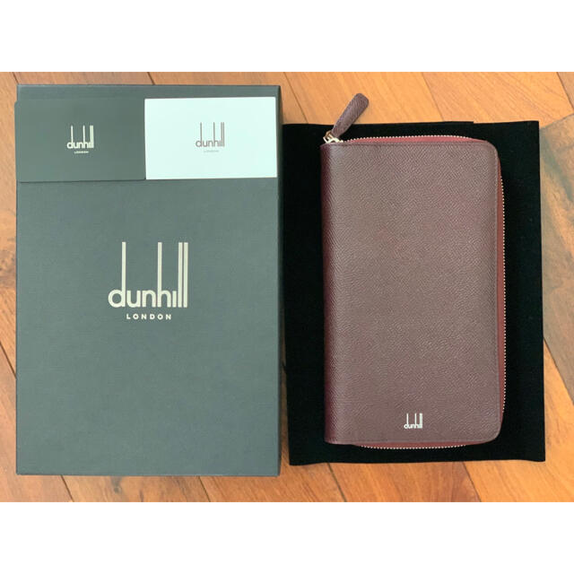 Dunhill 長財布 ラウンドファスナー オーガナイザー レザー ボルドー