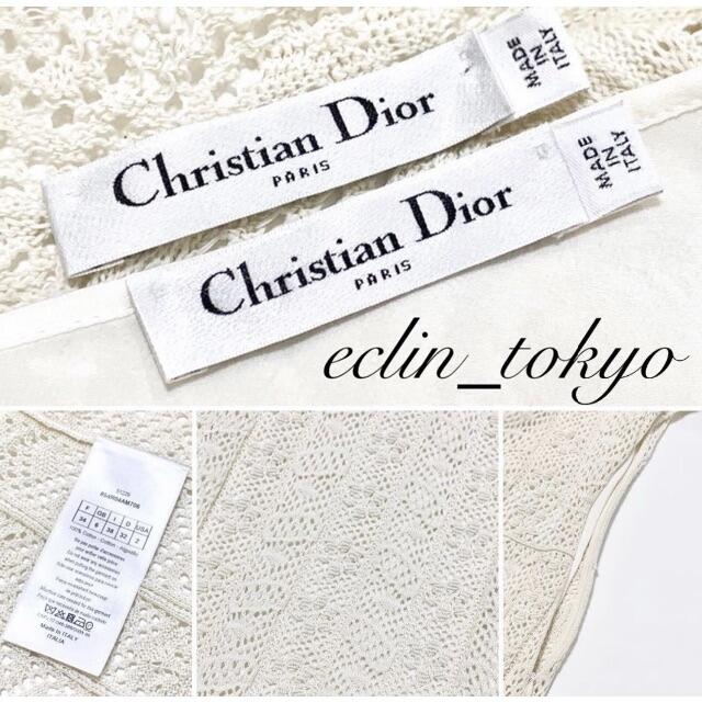 Christian Dior(クリスチャンディオール)のChristian Dior 上品な《総ニットレース》ワンピース E2922 レディースのワンピース(ひざ丈ワンピース)の商品写真