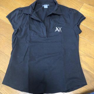 アルマーニエクスチェンジ(ARMANI EXCHANGE)のトップス　黒(カットソー(半袖/袖なし))