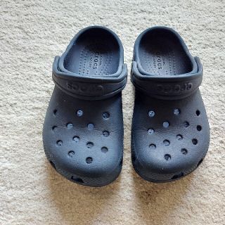 クロックス(crocs)のクロックス　ブラック　サイズc10　17.5センチ(サンダル)