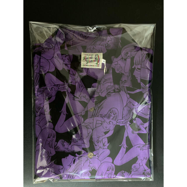 HYSTERIC GLAMOUR(ヒステリックグラマー)のHYSTERIC GLAMOUR 手塚治虫 奇子総柄 アロハシャツ 紫 Mサイズ メンズのトップス(シャツ)の商品写真
