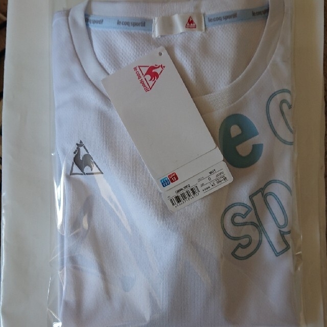 le coq sportif(ルコックスポルティフ)の新品 O lecoq sportif box mesh knit tee 白 レディースのトップス(Tシャツ(長袖/七分))の商品写真