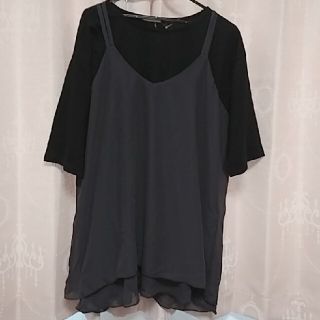 シマムラ(しまむら)のシフォンキャミ＋五分袖Ｔ👚大きいサイズ(セット/コーデ)