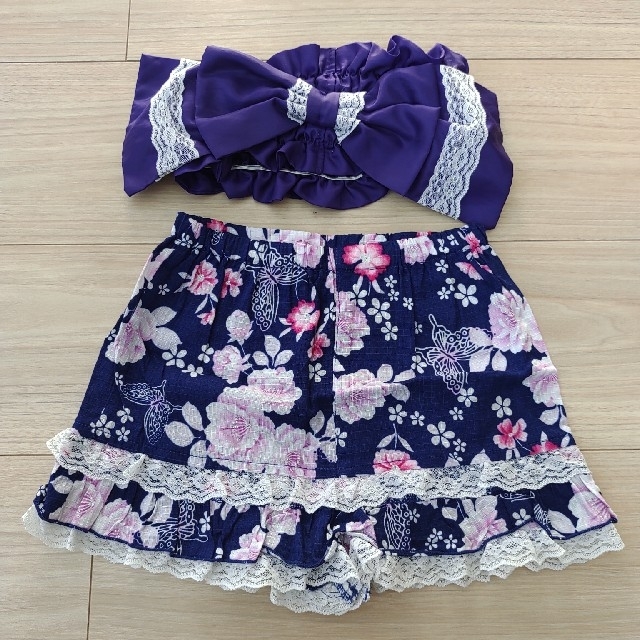 キュロットタイプ　浴衣　100cm キッズ/ベビー/マタニティのキッズ服女の子用(90cm~)(甚平/浴衣)の商品写真