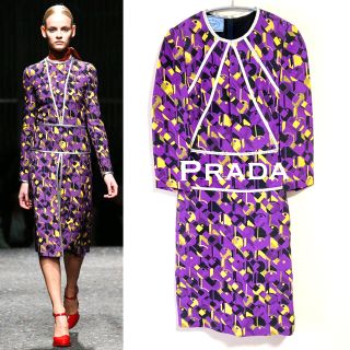 プラダ(PRADA)の14.15AW.col■Prada/プラダ ワンピース・ドレス/美品 パイピング(ひざ丈ワンピース)