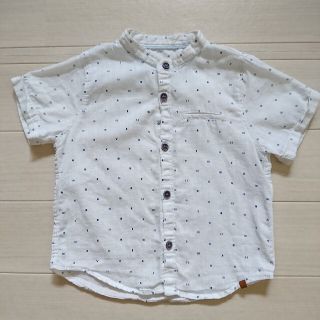 ザラキッズ(ZARA KIDS)のzarababy zara baby コットンシャツ 半袖シャツバンドカラー夏(ブラウス)