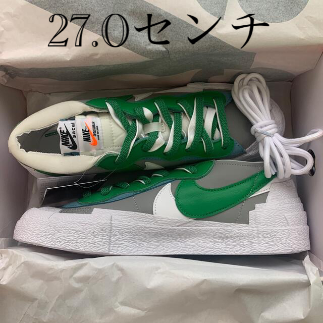 nike sacai サカイ　ブレーザー　ロー　27センチ　グリーン　ナイキ