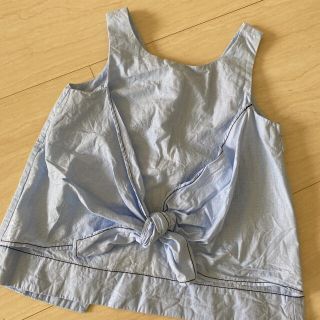 ザラキッズ(ZARA KIDS)のザラキッズ　ZARAkids 140cm ノースリ　ブルー　リボン(Tシャツ/カットソー)