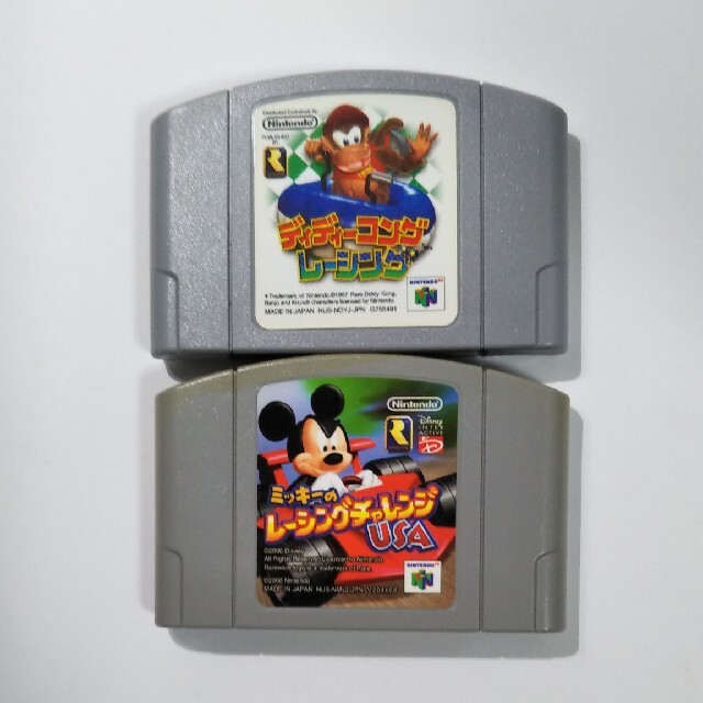 NINTENDO 64(ニンテンドウ64)のディディーコングレーシング ミッキーのレーシングUSA 2本 セット エンタメ/ホビーのゲームソフト/ゲーム機本体(家庭用ゲームソフト)の商品写真