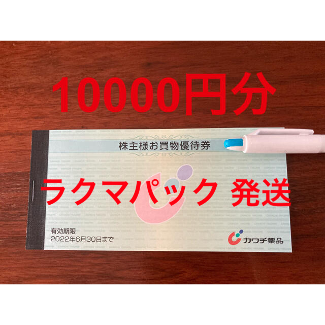 優待券/割引券カワチ薬品　株主優待　10000円分