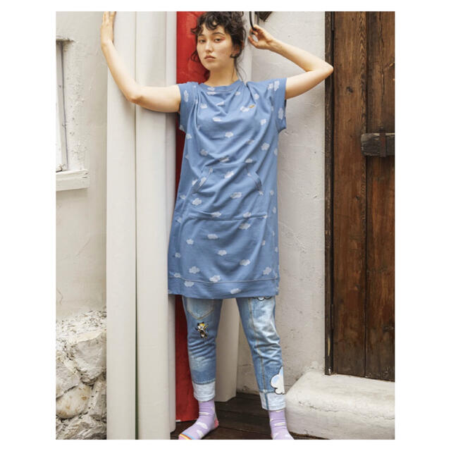 TSUMORI CHISATO(ツモリチサト)の今季◇tsumori chisato SLEEP◇裏毛×デニム風雲柄ボトム レディースのルームウェア/パジャマ(ルームウェア)の商品写真