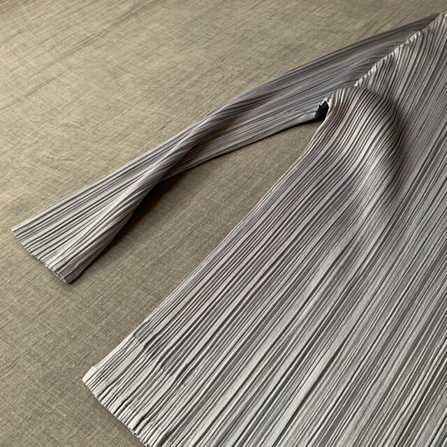 PLEATS PLEASE ISSEY MIYAKE(プリーツプリーズイッセイミヤケ)のPLEATS PLEASE プリーツブラウス イッセイミヤケ シルバー色 レディースのトップス(カットソー(長袖/七分))の商品写真