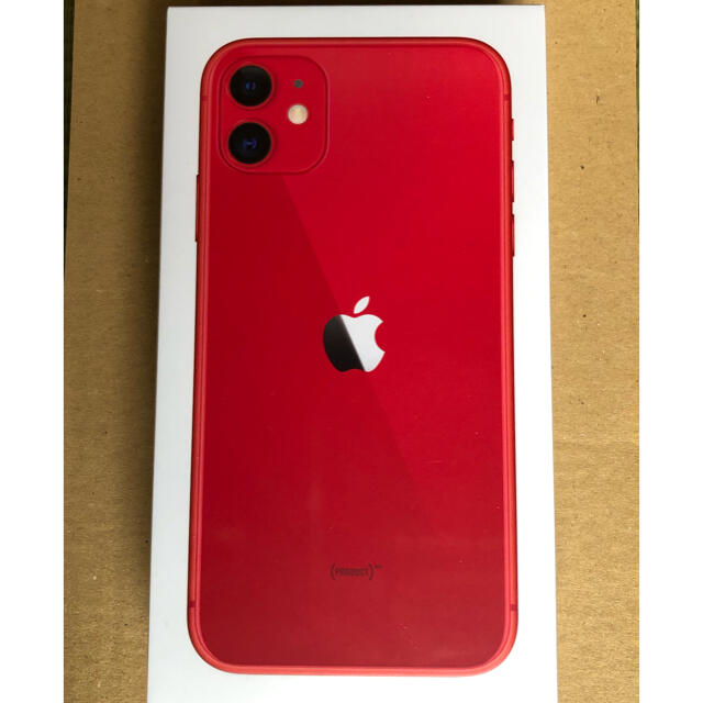 iPhone(アイフォーン)の【週末限定お値下げ】新品未開封◯iPhone11 Product Red 64G スマホ/家電/カメラのスマートフォン/携帯電話(スマートフォン本体)の商品写真