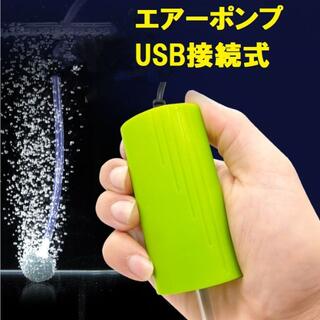 USB式 エアーポンプ グリーン 酸素提供ポンプ 携帯式 小型 泳がせ 生かせ(その他)
