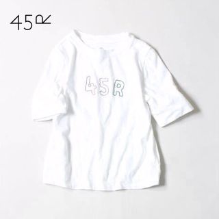 フォーティーファイブアールピーエム(45rpm)の新品 45rpm✨フォーティーファイブ 45Rビーズロゴ 天竺Tシャツ シロM(Tシャツ(半袖/袖なし))