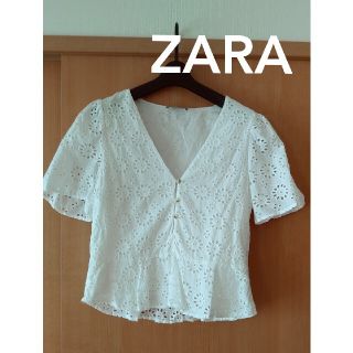 ザラ(ZARA)のZARA ★爽やかコットンレースシャツ(シャツ/ブラウス(半袖/袖なし))