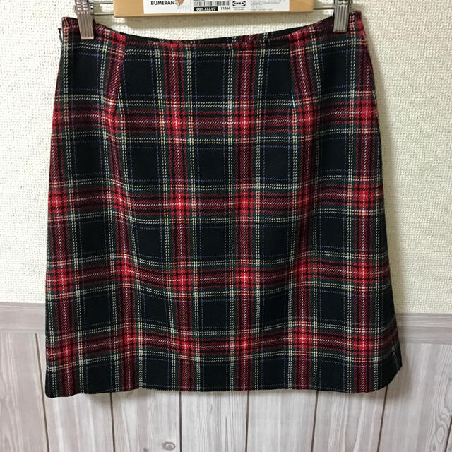 Yorkland(ヨークランド)の新品 YORK LAND タータンチェック巻きスカート 11号ML ウール レディースのスカート(ひざ丈スカート)の商品写真