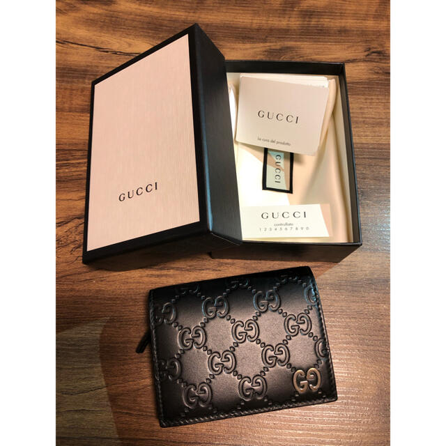 Gucci(グッチ)のGUCCI グッチ　レザー　ミニ財布　カード&小銭入れ メンズのファッション小物(折り財布)の商品写真