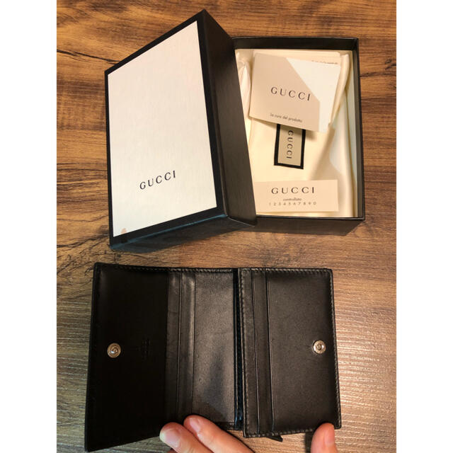 Gucci(グッチ)のGUCCI グッチ　レザー　ミニ財布　カード&小銭入れ メンズのファッション小物(折り財布)の商品写真