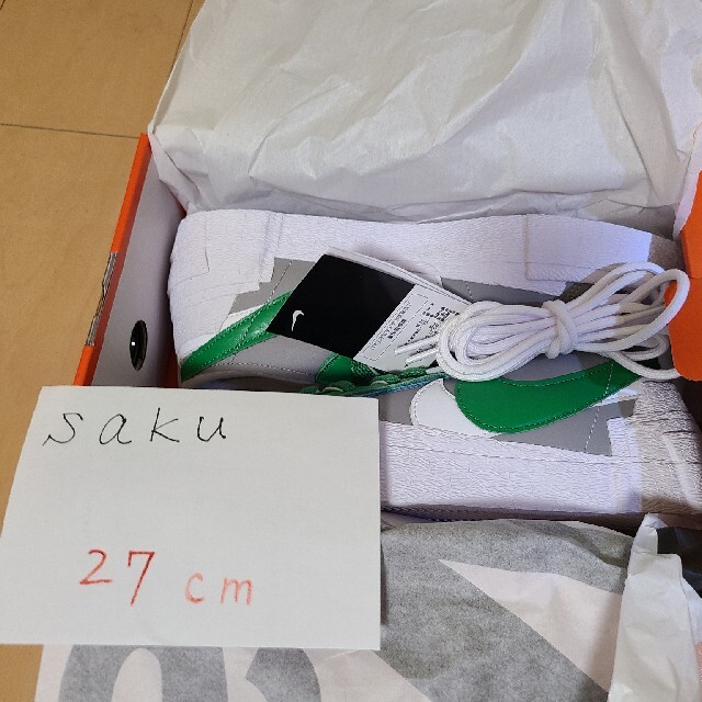 NIKE(ナイキ)の(ハルシオン様専)SACAI×NIKE BLAZER LOW   ブレーザー  メンズの靴/シューズ(スニーカー)の商品写真