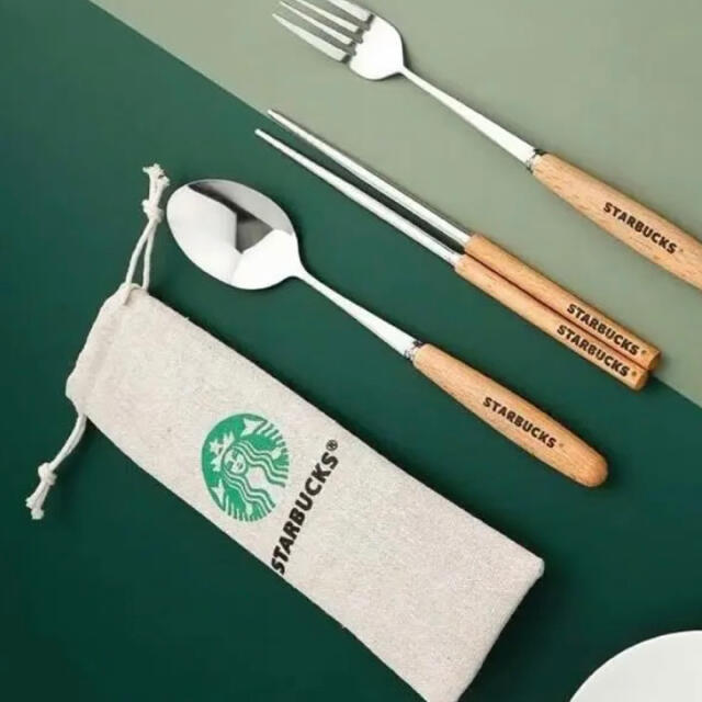 Starbucks Coffee(スターバックスコーヒー)の新品スターバックス限定人気3点セット☆カトラリーセット インテリア/住まい/日用品のキッチン/食器(カトラリー/箸)の商品写真