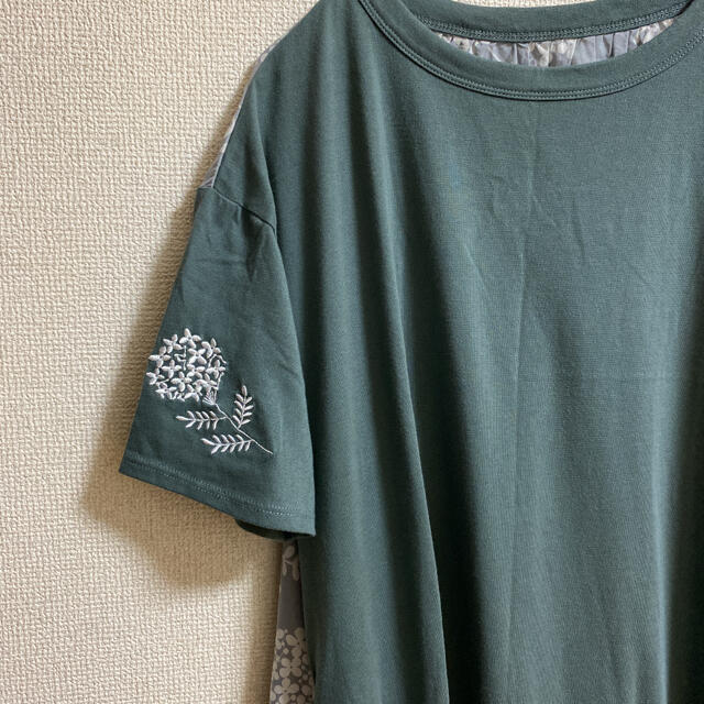 Design Tshirts Store graniph(グラニフ)のグラニフ　ペブリーペタルズ　ミックスファブリックワンピース レディースのワンピース(ひざ丈ワンピース)の商品写真
