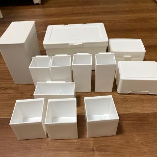 ムジルシリョウヒン(MUJI (無印良品))のホワイトケース　12個セット(小物入れ)