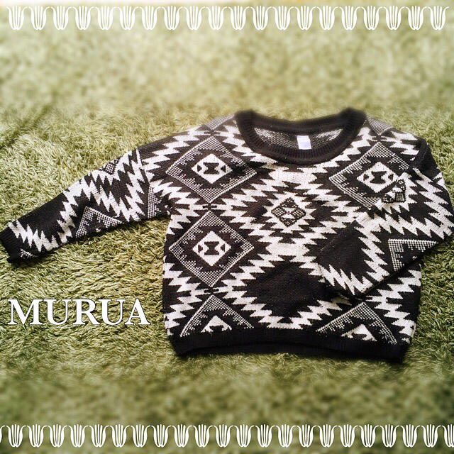 MURUA(ムルーア)のMURUA オルテガ ネイティヴ ニット セーター ショート丈 レディースのトップス(ニット/セーター)の商品写真