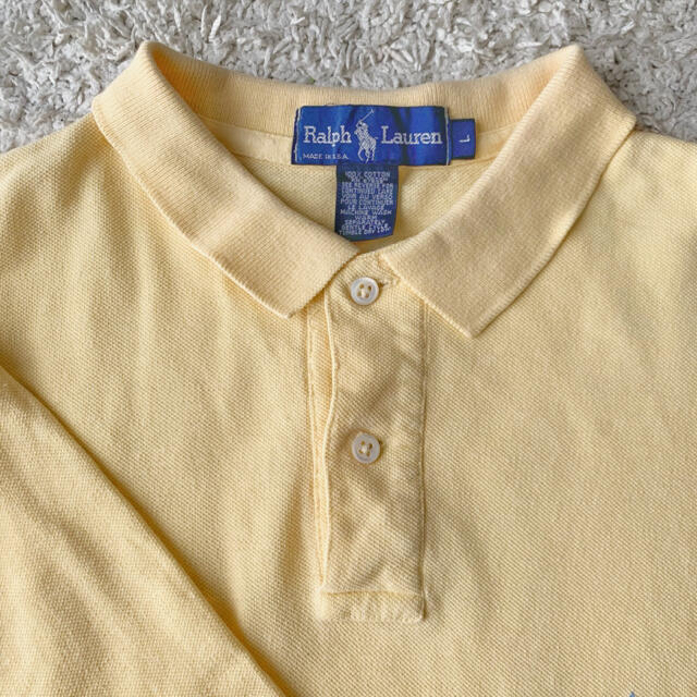 POLO RALPH LAUREN(ポロラルフローレン)の【良品】USA古着 ポロラルフローレン 半袖ポロシャツ イエロー メンズのトップス(ポロシャツ)の商品写真