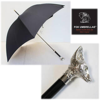  《フォックス アンブレラズ》新品 英国製 メタルハンドル 高級長傘 黒(傘)