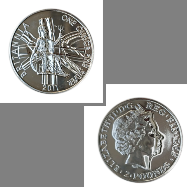 イギリス 銀貨 1オンス ブリタニア １枚 エンタメ/ホビーの美術品/アンティーク(貨幣)の商品写真