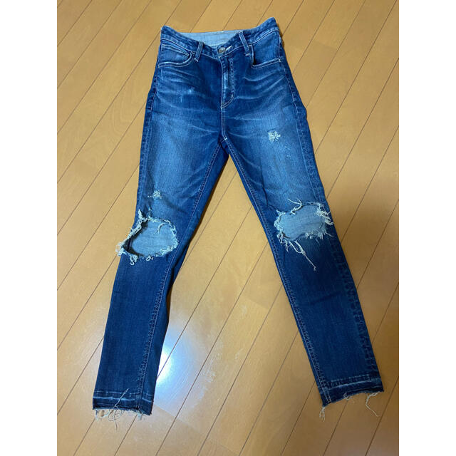 rienda(リエンダ)のrienda HARD CRASH J／W DENIMアンクルパギンス レディースのパンツ(デニム/ジーンズ)の商品写真