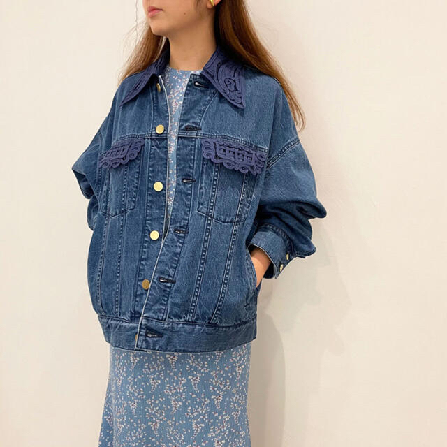 mame - 21SS Oversized Embroidered Denim Jacket