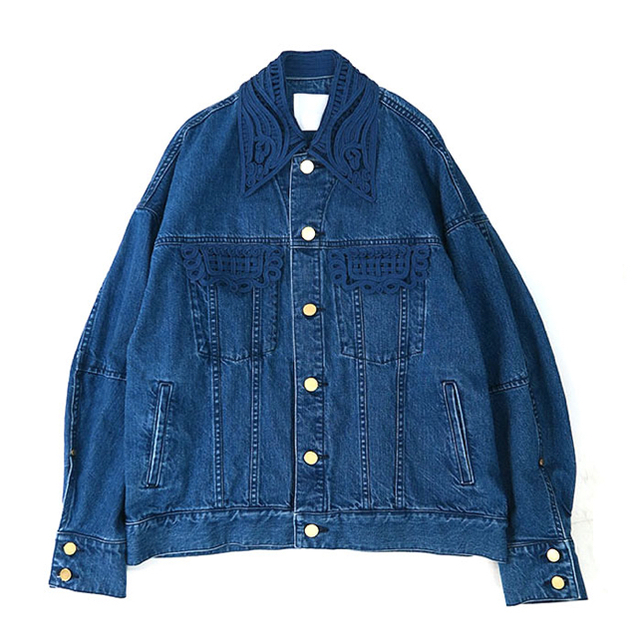 mame(マメ)の21SS Oversized Embroidered Denim Jacket レディースのジャケット/アウター(Gジャン/デニムジャケット)の商品写真