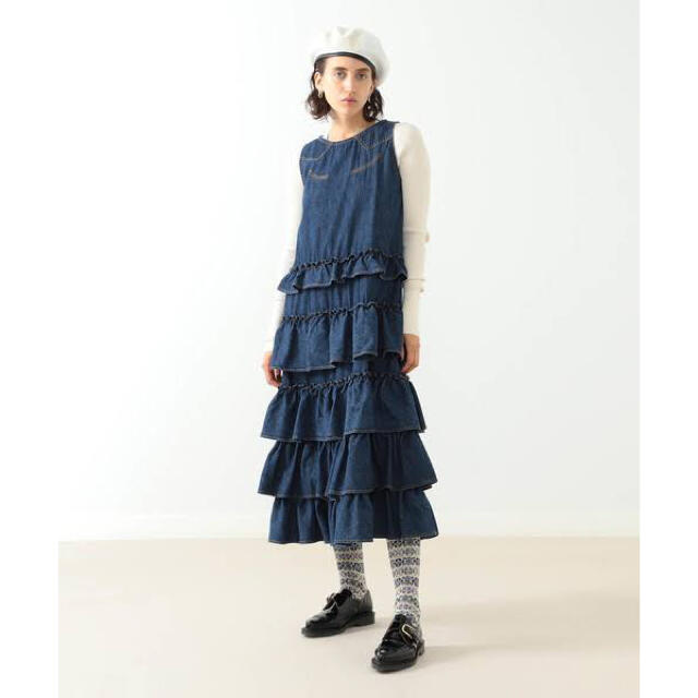 完売　maturely Denim＆Jacquard Western Dress