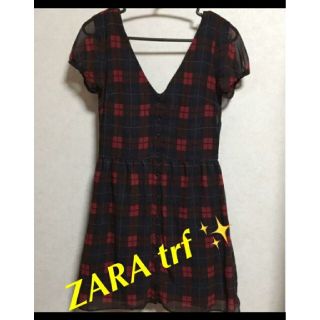 ザラ(ZARA)の美品✨❗️ZARA TRF ワンピース 透け感あり インナー付き(ひざ丈ワンピース)