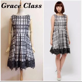 Grace Class チュール刺繍ワンピース(ひざ丈ワンピース)