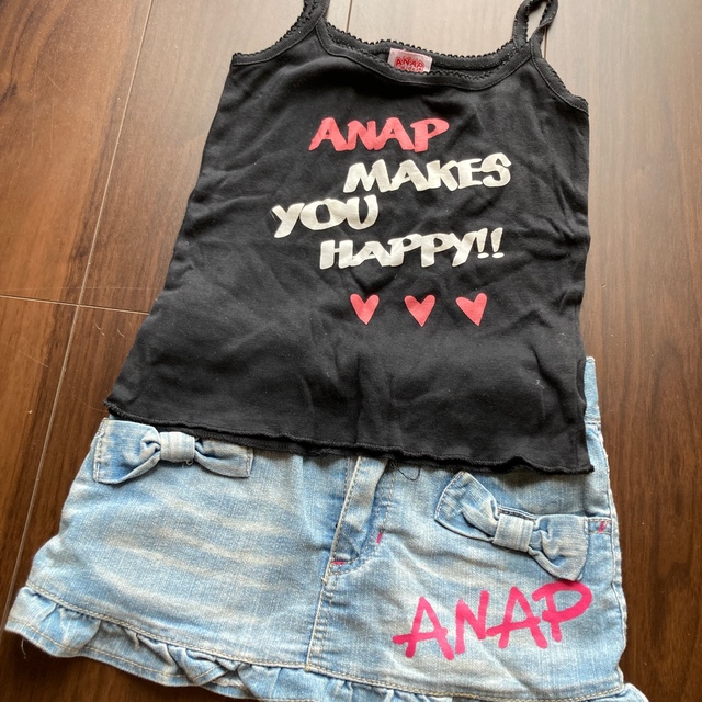 ANAP Kids(アナップキッズ)のANAP スカート　キャミソール　100  女の子　セット キッズ/ベビー/マタニティのキッズ服女の子用(90cm~)(スカート)の商品写真