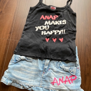 アナップキッズ(ANAP Kids)のANAP スカート　キャミソール　100  女の子　セット(スカート)