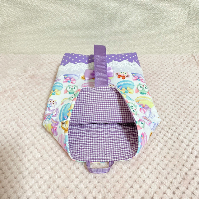 【れんかれん様専用】上靴入れ　マカロン　パープル キッズ/ベビー/マタニティのこども用バッグ(シューズバッグ)の商品写真