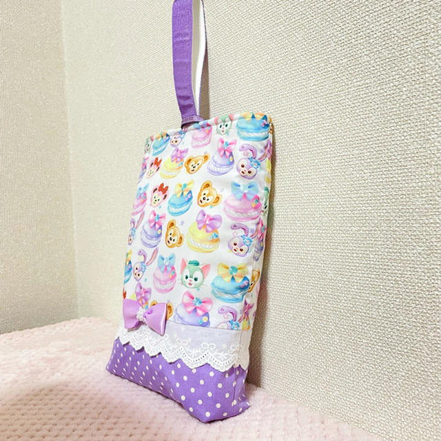 【れんかれん様専用】上靴入れ　マカロン　パープル キッズ/ベビー/マタニティのこども用バッグ(シューズバッグ)の商品写真