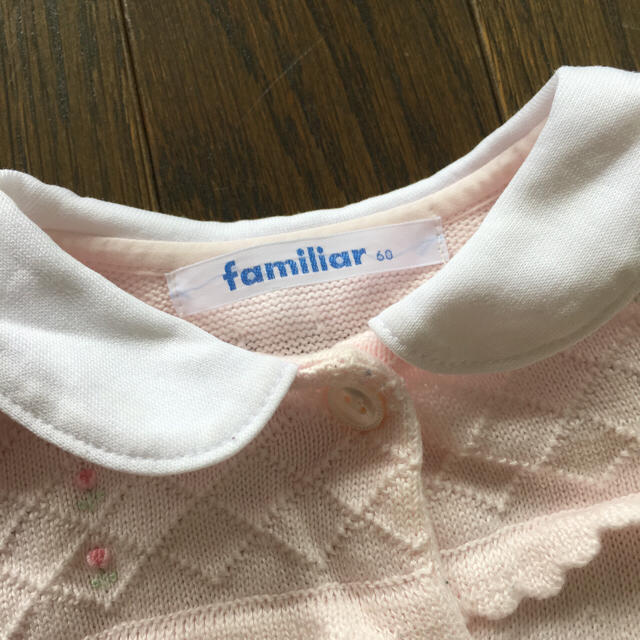 familiar(ファミリア)のYou Tanaka様 美品！ファミリア ニット素材カバーオール キッズ/ベビー/マタニティのベビー服(~85cm)(カバーオール)の商品写真