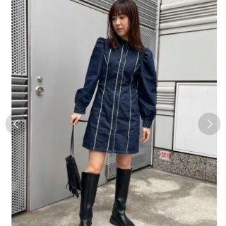 マウジー(moussy)のMOUSSY デニムワンピース(ひざ丈ワンピース)