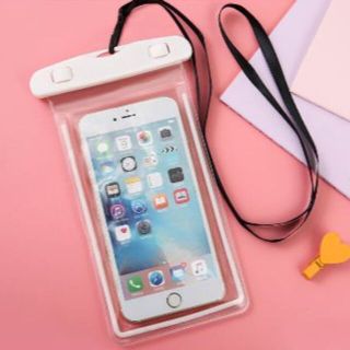 【新品】スマホ　防水ケース　カバー ホワイト　2個セット 風呂(モバイルケース/カバー)