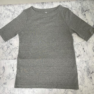 ユニクロ(UNIQLO)のユニクロ Tシャツ　グレー　リプ柄　新品未使用　Lサイズ(カットソー(半袖/袖なし))