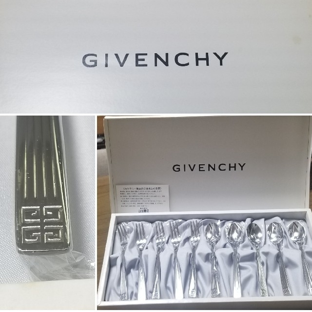 GIVENCHY(ジバンシィ)のGIVENCHYジバンシィ★ロゴ入フォークスプーンセット箱無★未使用自宅保管品 インテリア/住まい/日用品のキッチン/食器(カトラリー/箸)の商品写真