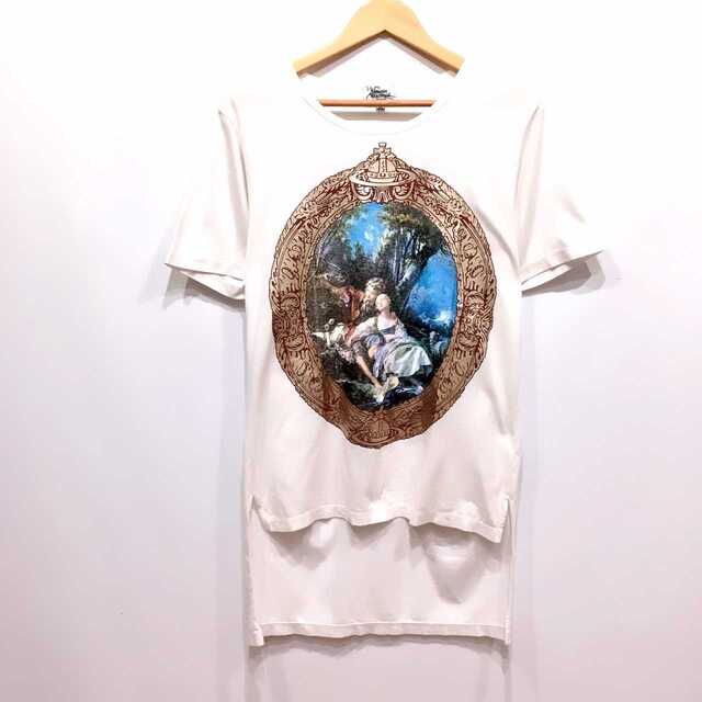 Vivienne Westwood(ヴィヴィアンウエストウッド)のヴィヴィアンウエストウッド 絵画プリント ロング丈 Tシャツ 44 メンズのトップス(Tシャツ/カットソー(半袖/袖なし))の商品写真