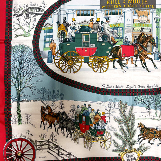 2021春夏新作】 美品!HERMES カレ90 冬の郵便馬車 LHIVER EN POSTE