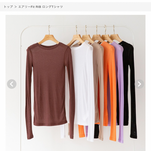 SeaRoomlynn(シールームリン)のエアリーfit RIB ロングTシャツ パープル レディースのトップス(カットソー(長袖/七分))の商品写真